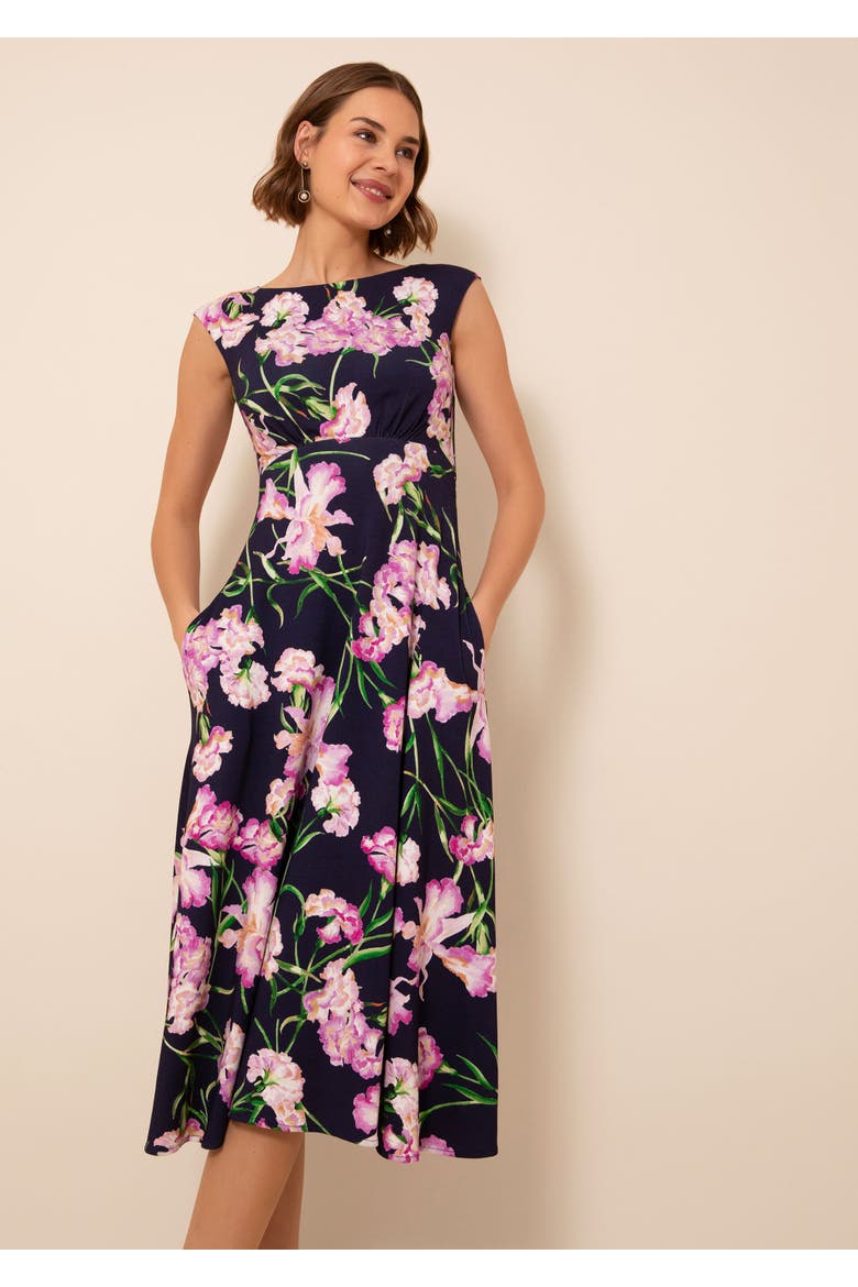 Luna Midi Jersey Dress, Alternate, color, Midnight Blossom