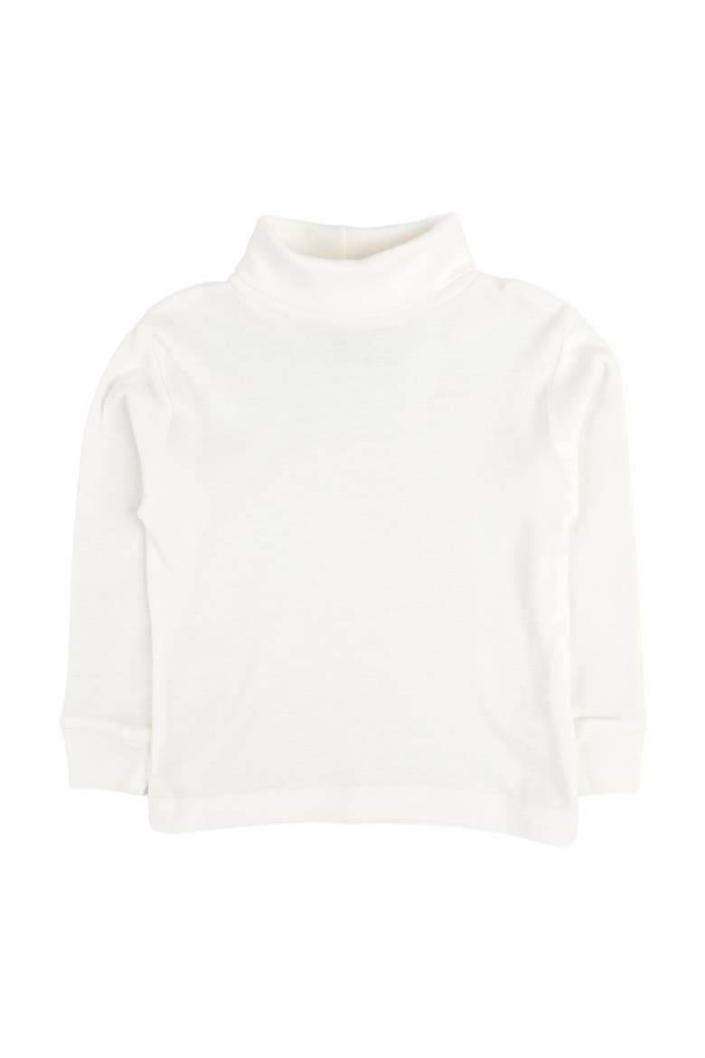 Kids Long Sleeve Cotton Turtleneck Shirt, Alternate, color, Off White