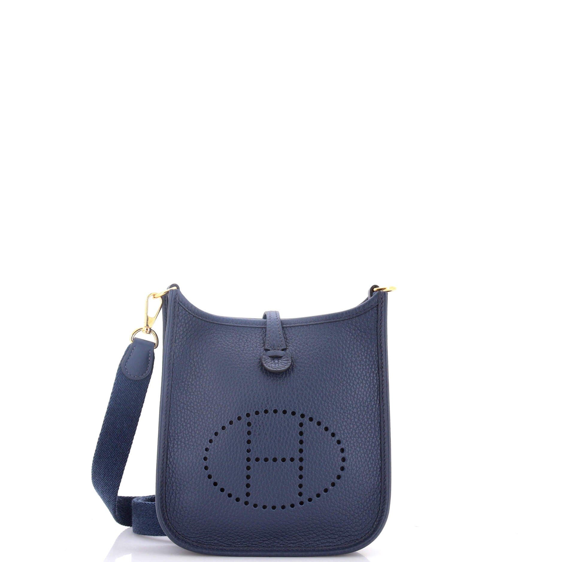 Pre-Owned Hermes Evelyne Bag Gen III Clemence TPM, Main, color, Bleu Navy