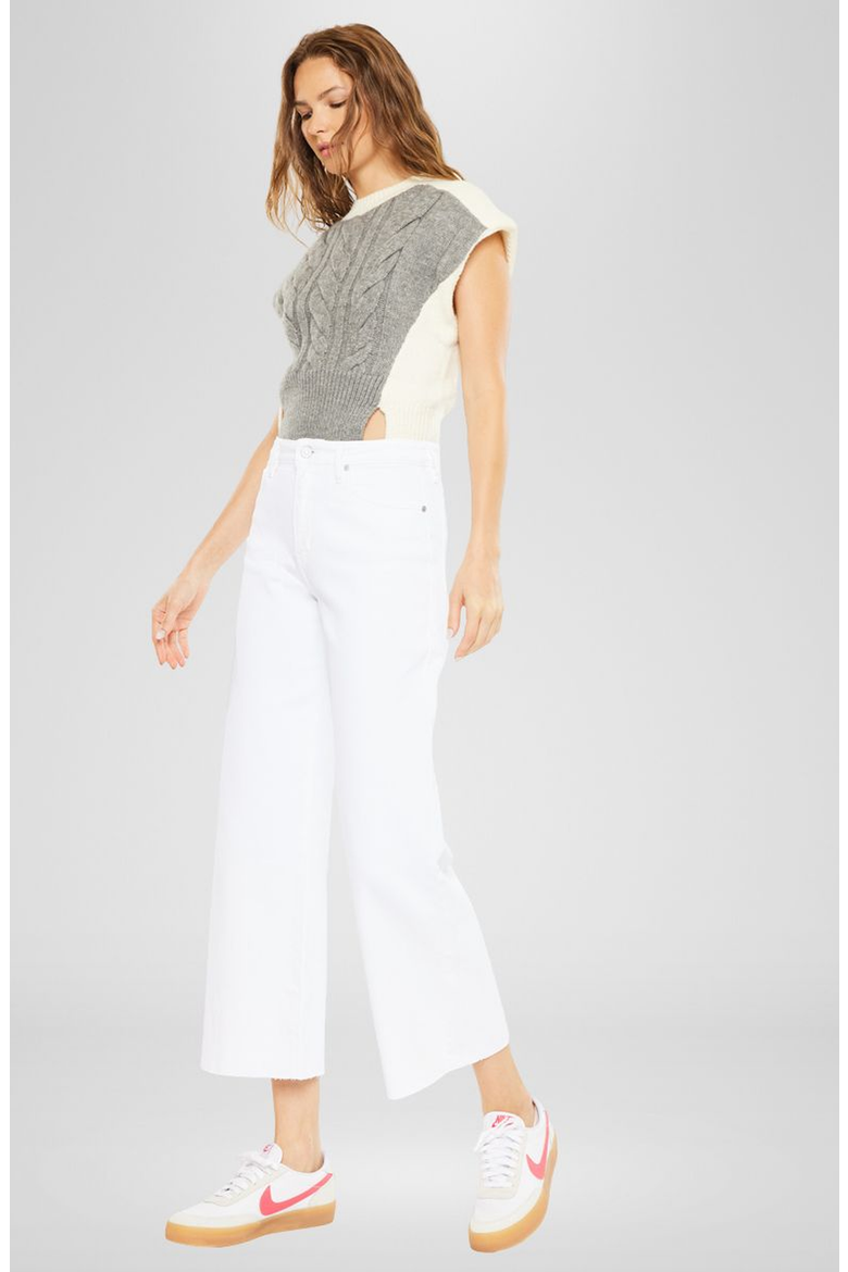 Dianella High Rise Crop Wide Leg Jeans, Alternate, color, White