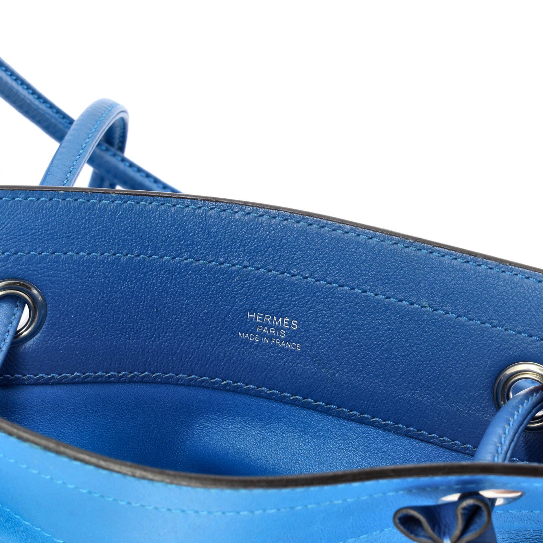 Pre-Owned Hermes Aline Bag Milo Lambskin and Swift Mini, Alternate, color, Bleu Frida