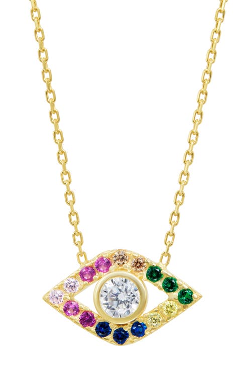 Rainbow Evil Eye Pendant Necklace