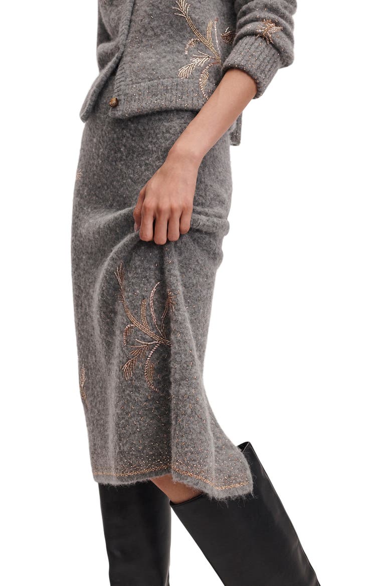 Iris Beaded Midi Skirt, Alternate, color, GREY