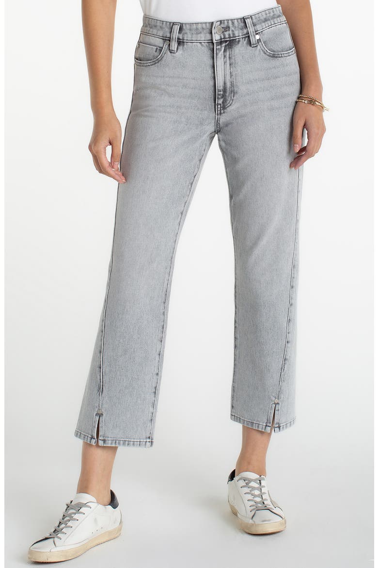 Kennedy Split Hem Ankle Straight Leg Jeans, Main, color, ALPINE GREY