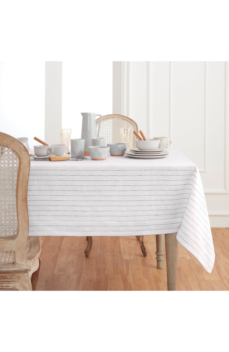 Solino Home Linen Tablecloth - Pinstripe, Main, color, 