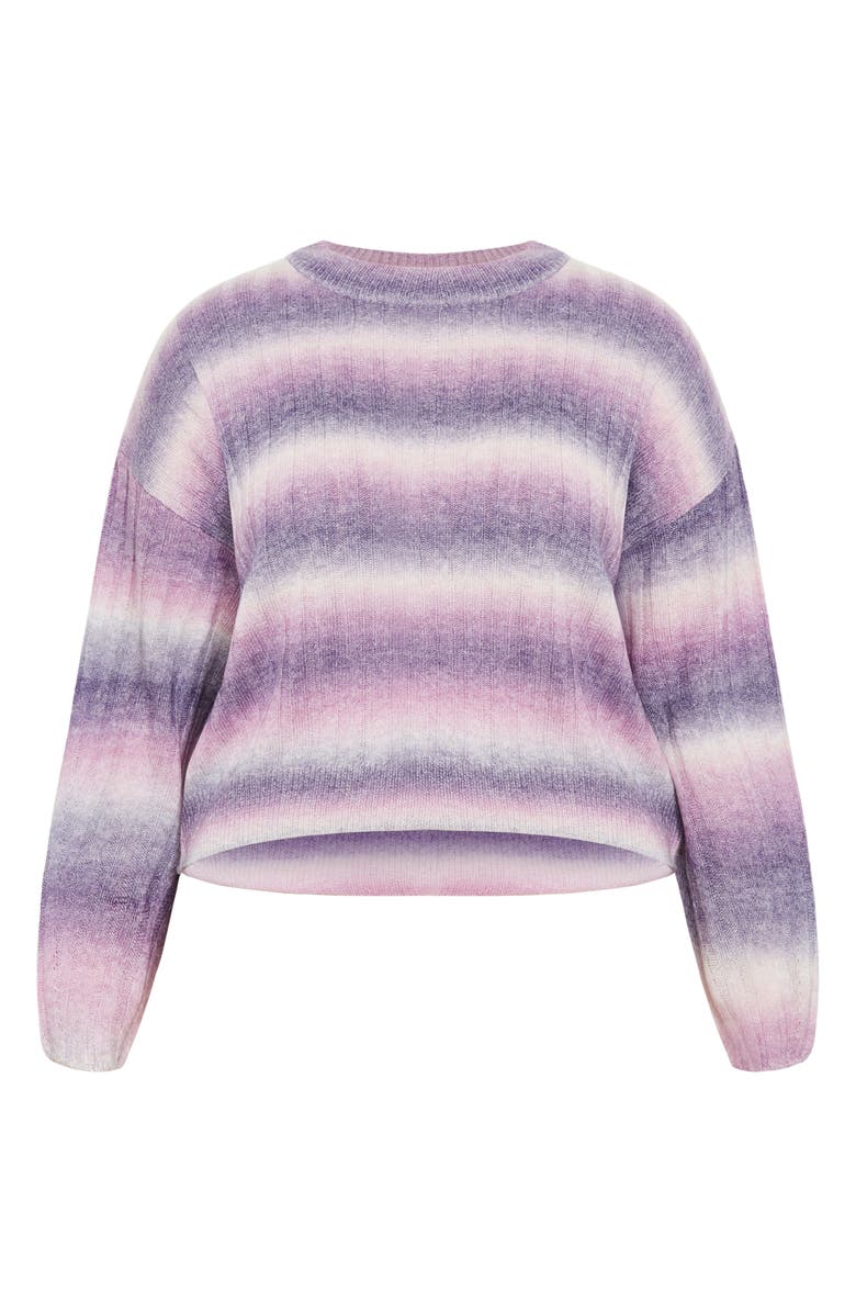 City Chic Shay Ombré Stripe Rib Sweater, Alternate, color, 