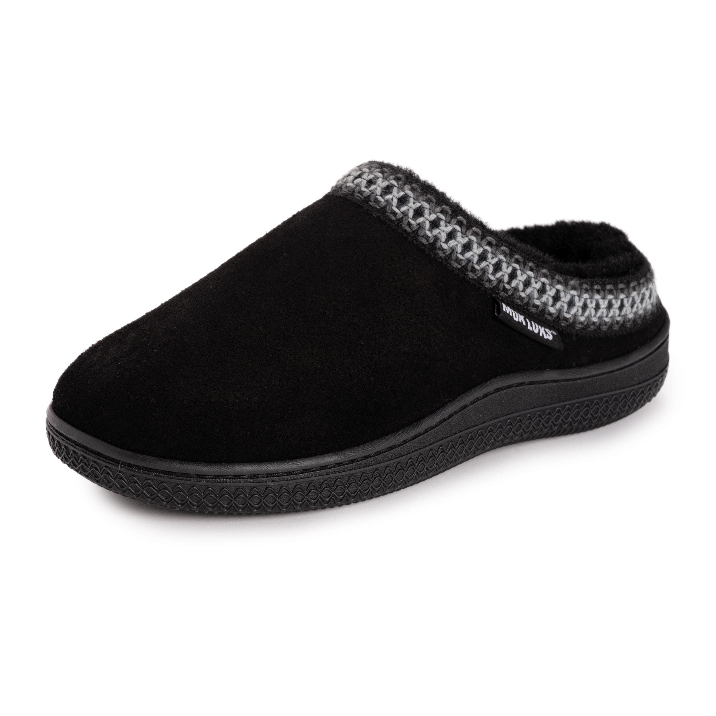 MUK LUKS Jordi Genuine Suede Clog Slipper, Main, color, Black