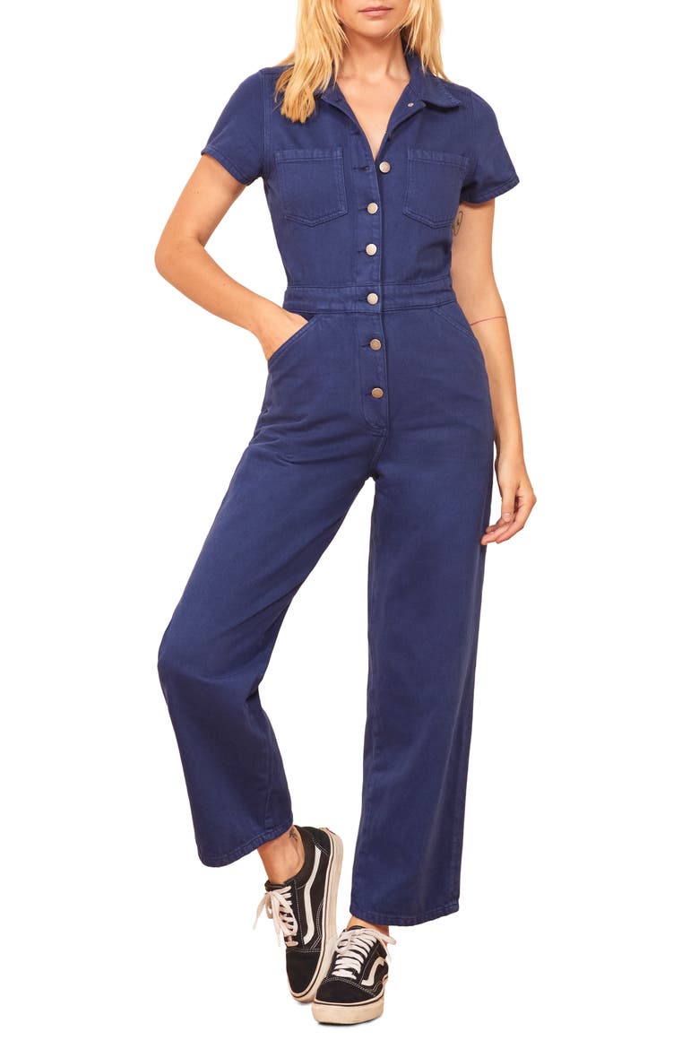 Izzy Organic Cotton Boilersuit, Main, color, VINTAGE BLUE