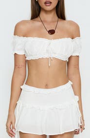 Princess Polly Corabel Off the Shoulder Crop Top