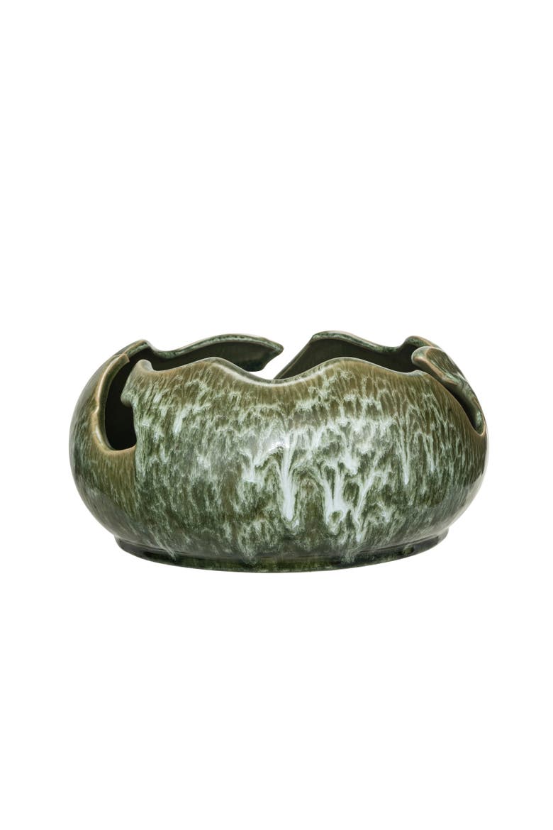 Stoneware Organic Shaped Bowl, Main, color, Green