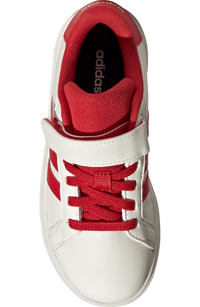adidas Kids' Grand Court 2.0 Sneaker, Alternate, color, Off White/ Red/ Black