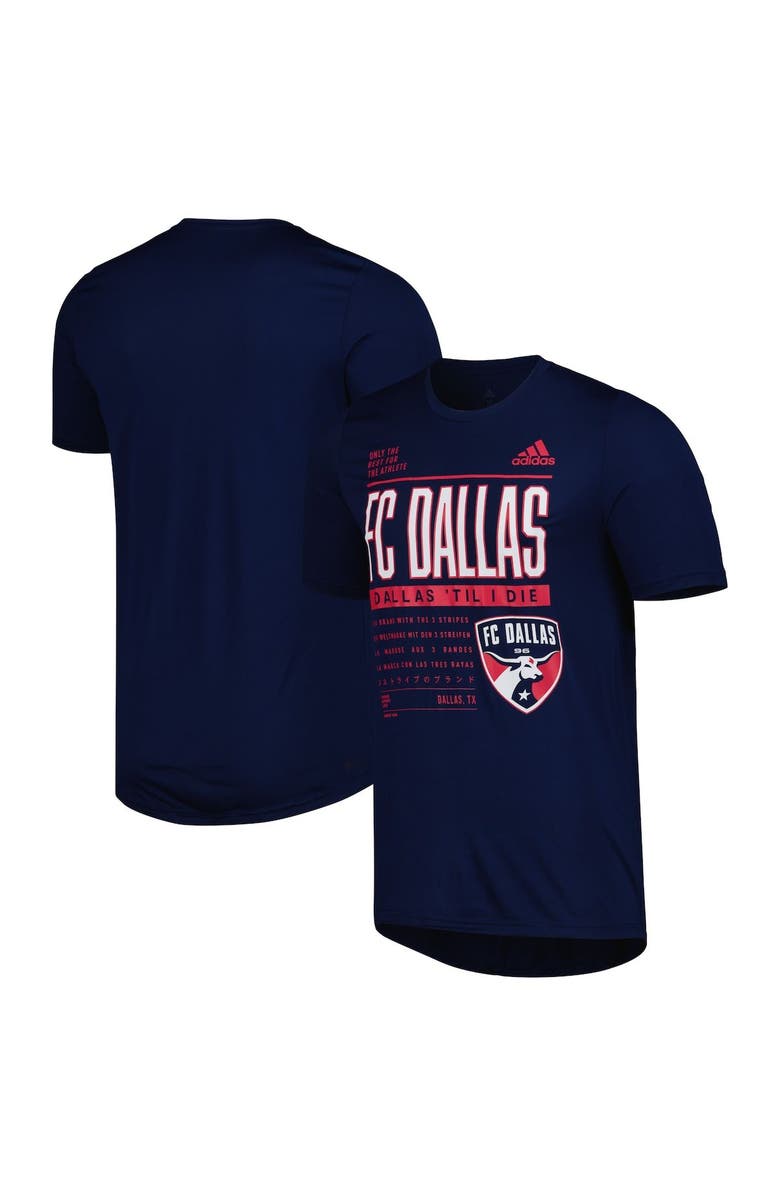 adidas Men's adidas Navy FC Dallas Club DNA Performance T-Shirt, Main, color, Navy