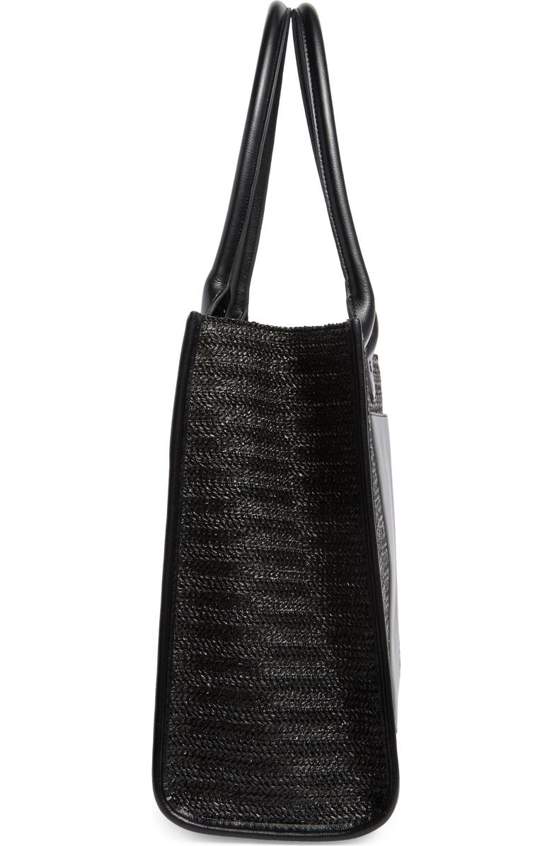 BCBG Straw Tote Bag, Alternate, color, Black