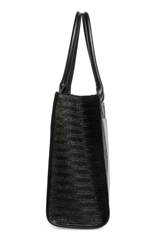 Bcbg Straw Tote Bag In Black