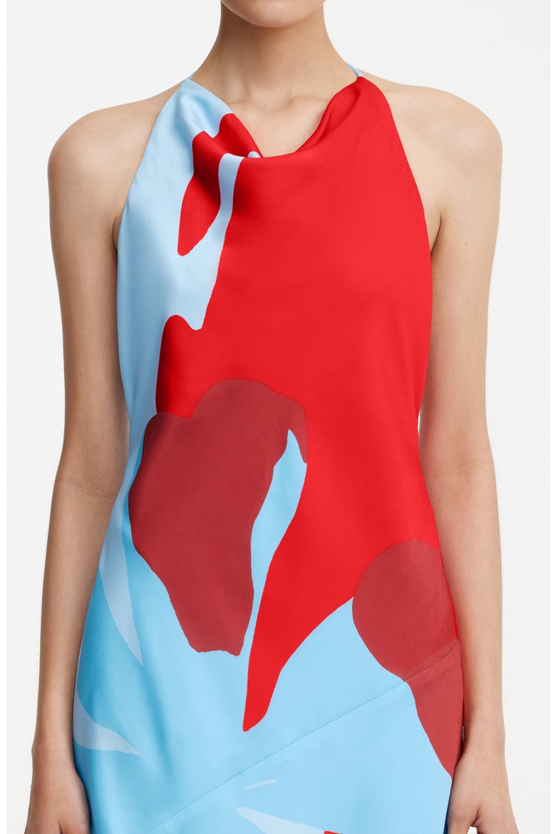 Katy Abstract Floral Halter Neck Maxi Dress, Alternate, color, CRIMSON STENCIL