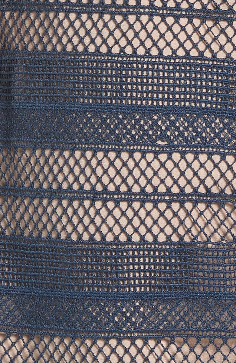 Self-Portrait Ruffle Sleeve Lace Midi Dress, Alternate, color, 