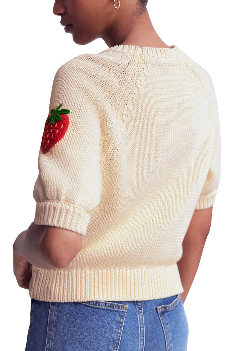 Boden Margot Short Sleeve Strawberry Sweater, Alternate, color, Strawberry