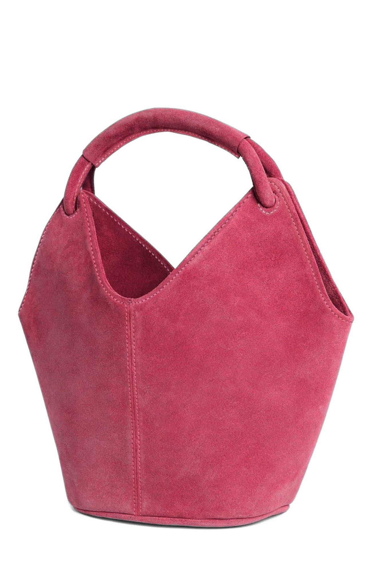 Mia Top Handle Leather Bag, Alternate, color, Rose Suede
