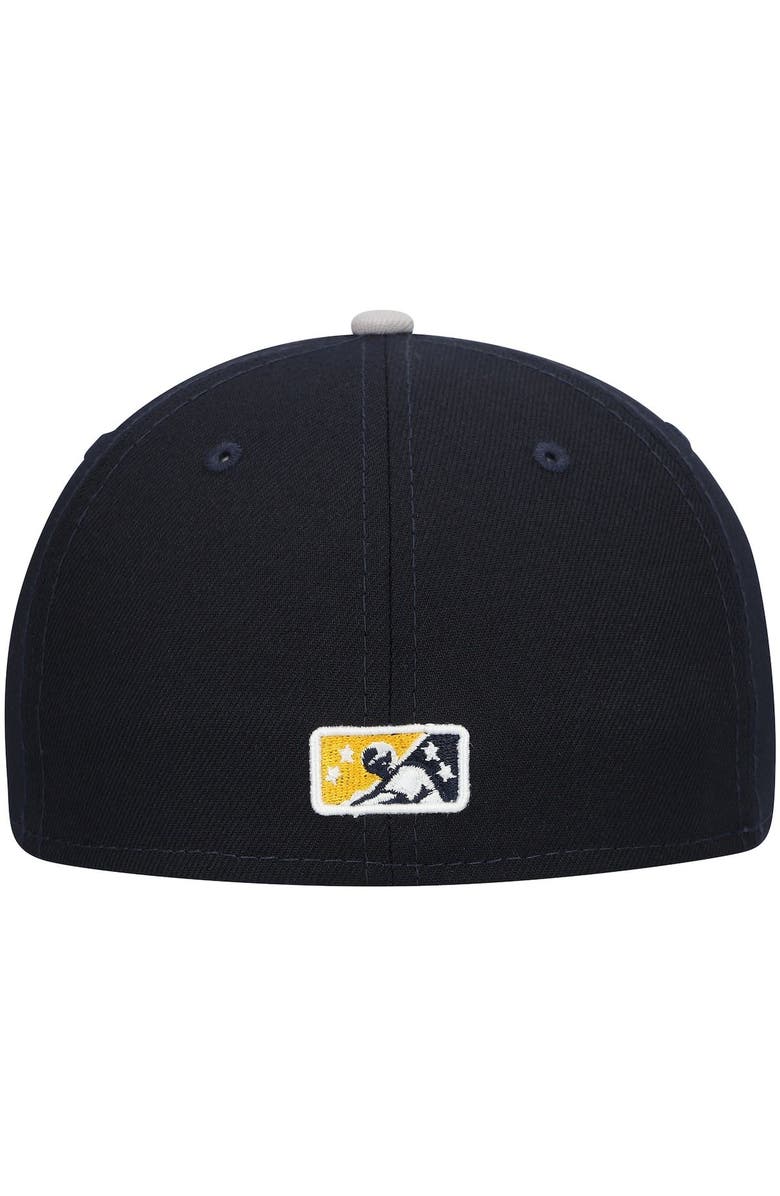 New Era Men's New Era Navy Charleston RiverDogs Authentic Collection Road 59FIFTY Fitted Hat, Alternate, color,