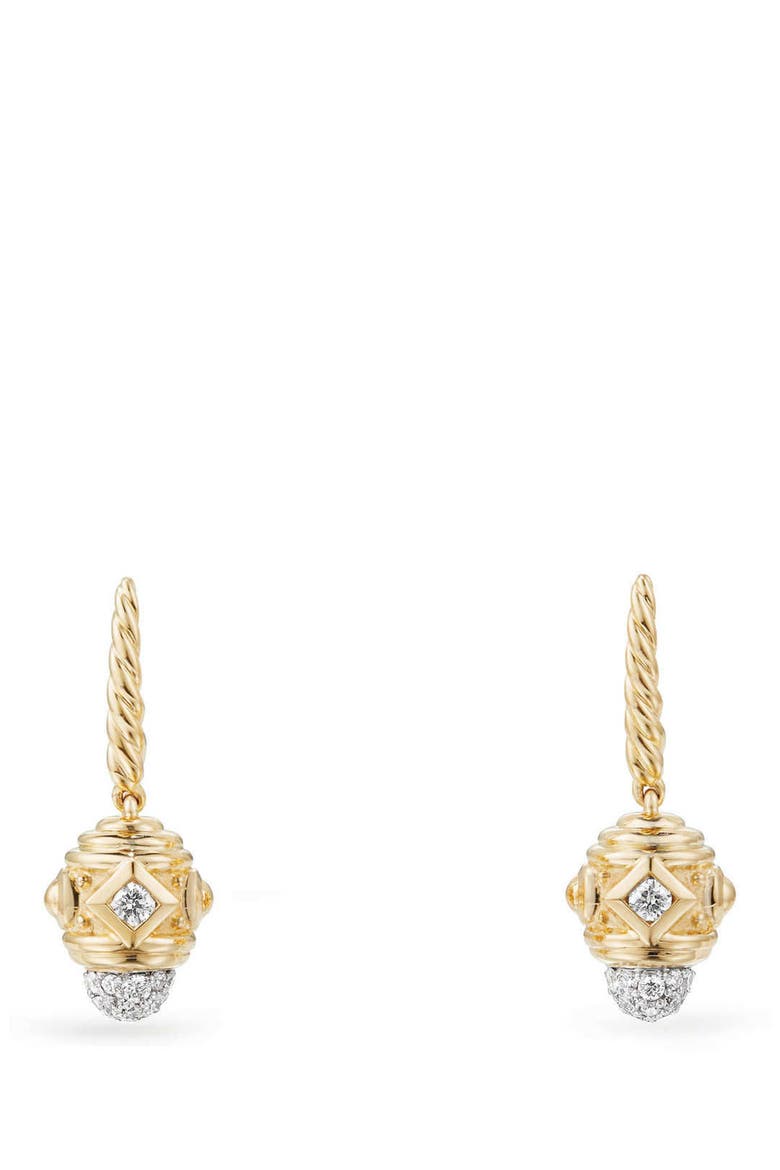 Renaissance Drop Earrings with Diamonds in 18K Gold, Main, color, GOLD/ DIAMOND
