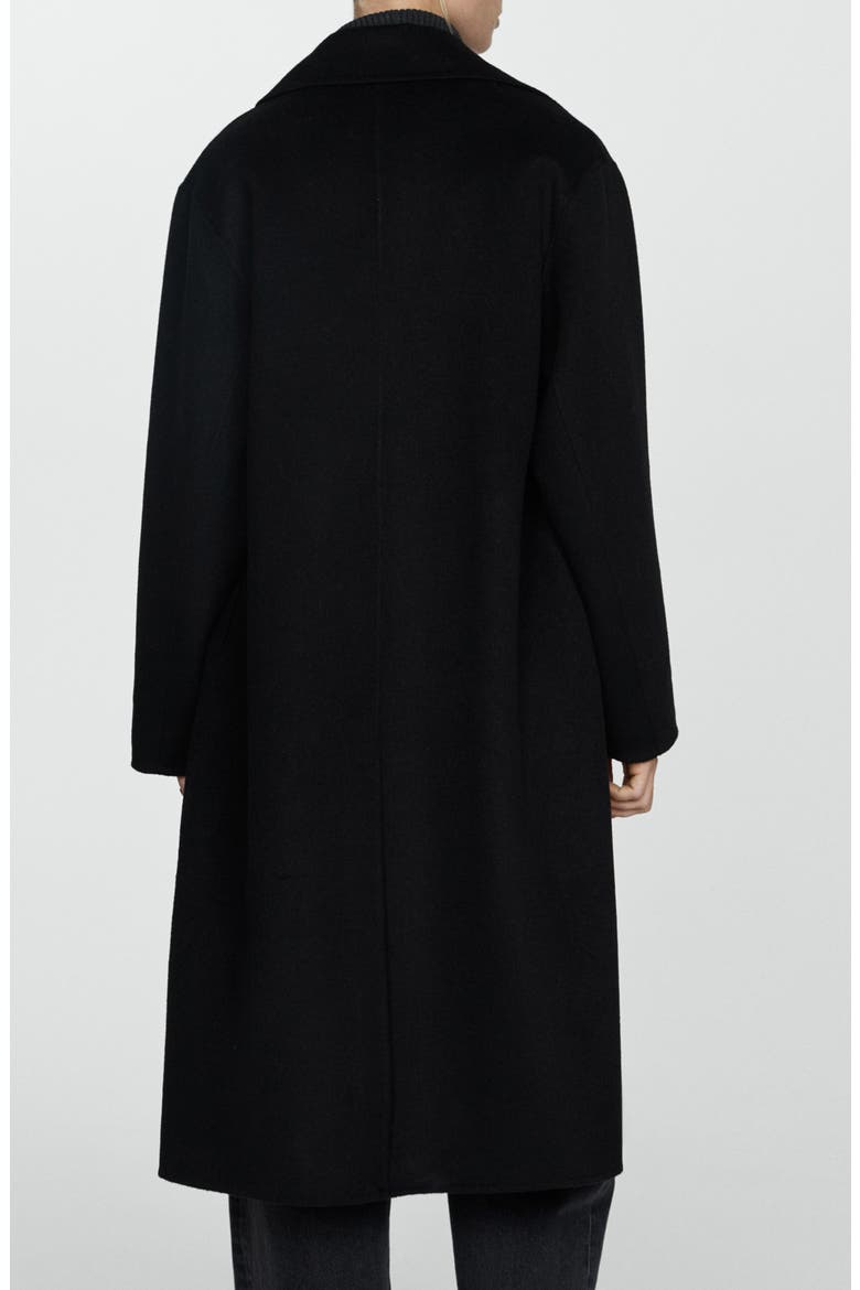 Picarol Oversize Double Breasted Wool Blend Coat, Alternate, color, BLACK