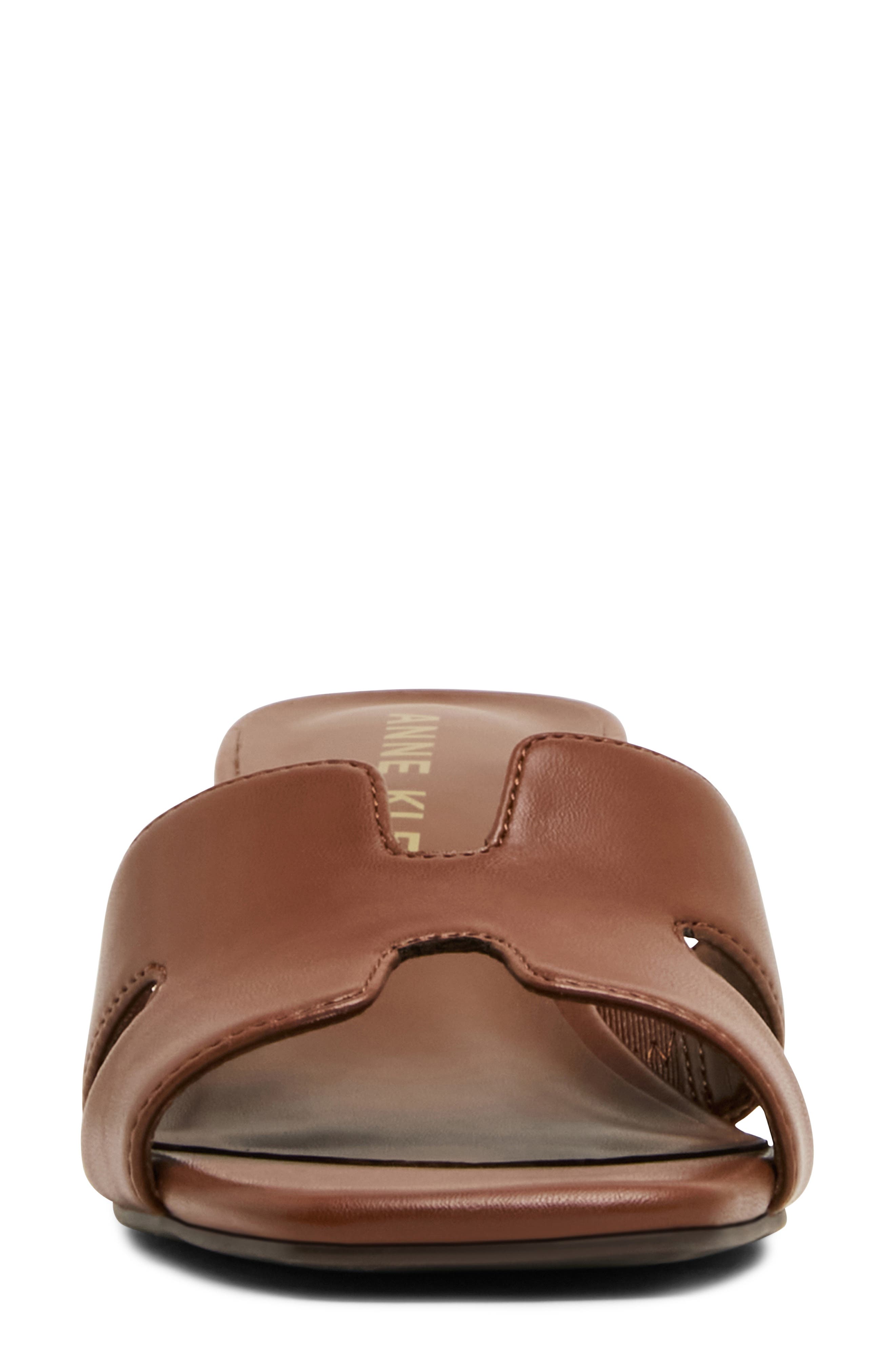 Delphine Slide Sandal, Alternate, color, COGNAC SMOOTH