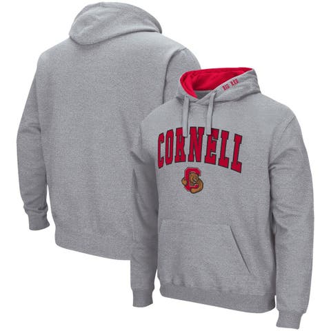 Men's Colosseum Heathered Gray Cornell Big Red Arch and Logo Pullover Hoodie