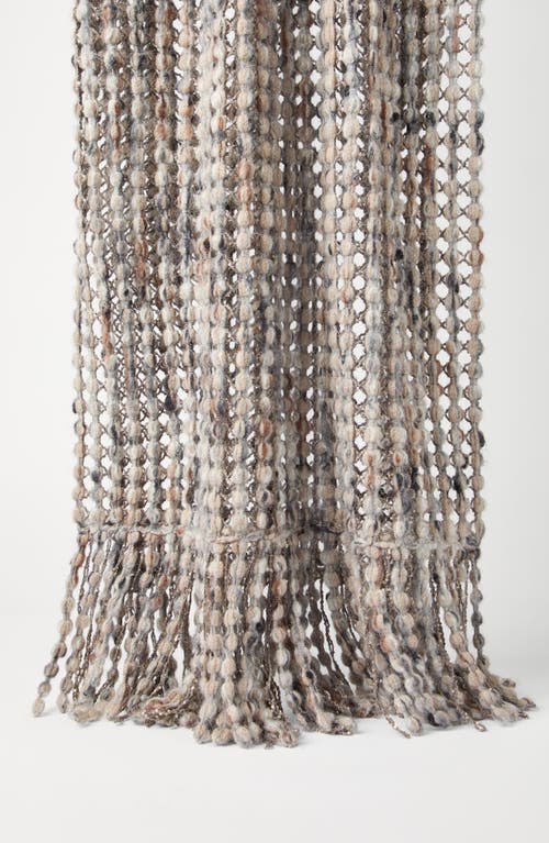 Brunello Cucinelli Balloon Net Knit Scarf In Gray