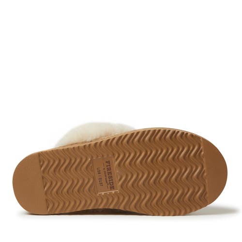 Dearfoams Fireside Melton Genuine Shearling Platform Scuff Slipper In Nude