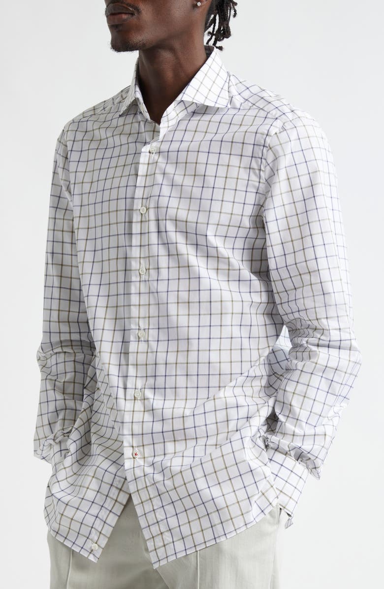 ISAIA Button-Up Shirt, Alternate, color, White Blue