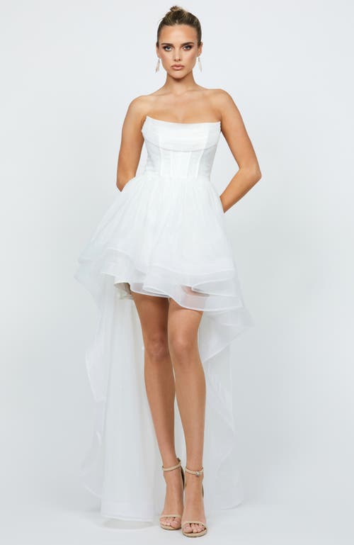 Bariano Evangeline Strapless Hi Lo Gown