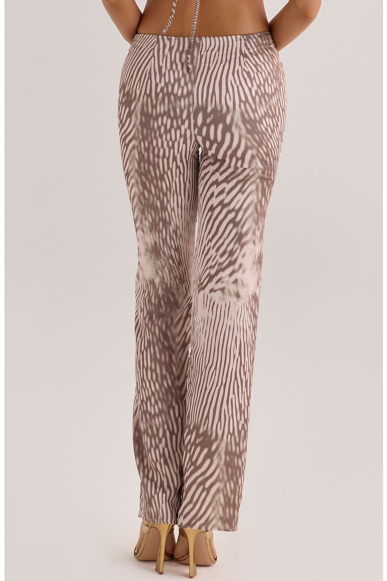 Maren Animal Print Satin Straight Leg Trousers, Alternate, color, ANIMAL PRINT
