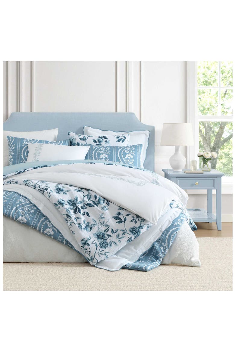 Vivian Floral Cotton Jacquard Duvet Cover Set, Alternate, color, STORM CLOUD