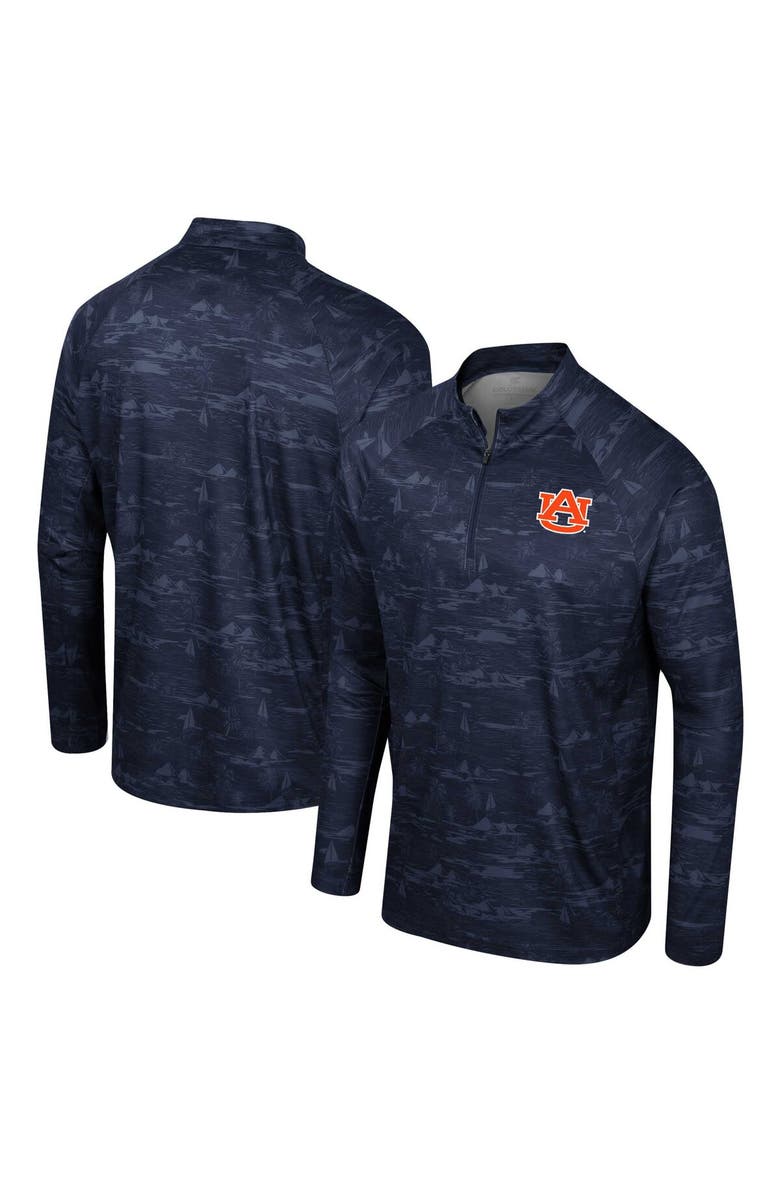 COLOSSEUM Men's Colosseum Navy Auburn Tigers Carson Raglan Quarter-Zip Jacket, Alternate, color, Navy