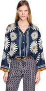 SANDRO Floral print silk shirt
