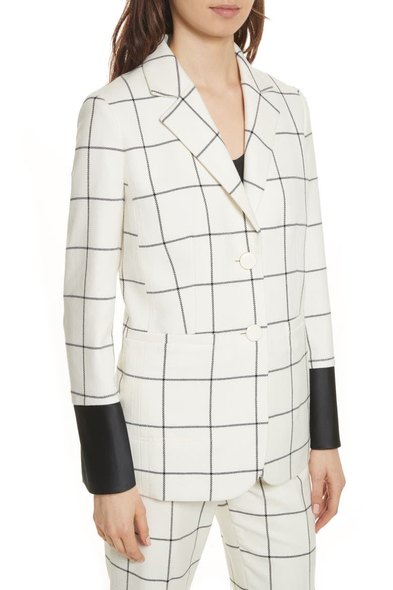 Holt Windowpane Plaid Blazer, Alternate, color, IVORY/ BLACK CANTERBURY WOOL