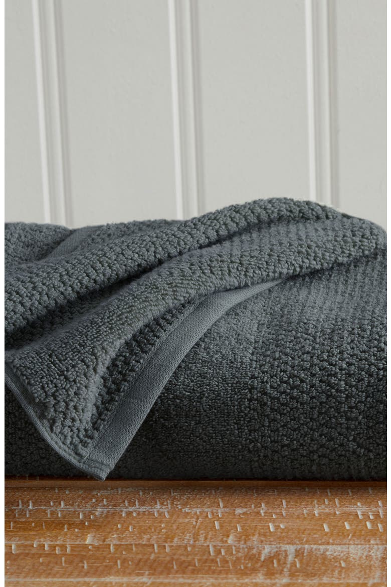 6-Piece Textured Weave Cotton Bath Towel Set, Alternate, color, MIDNIGHT BLUE