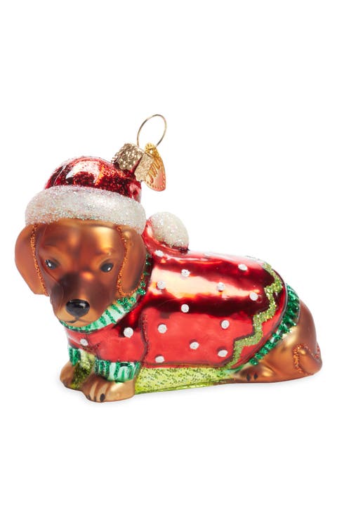 Dashing Dachshund Puppy Christmas Ornament