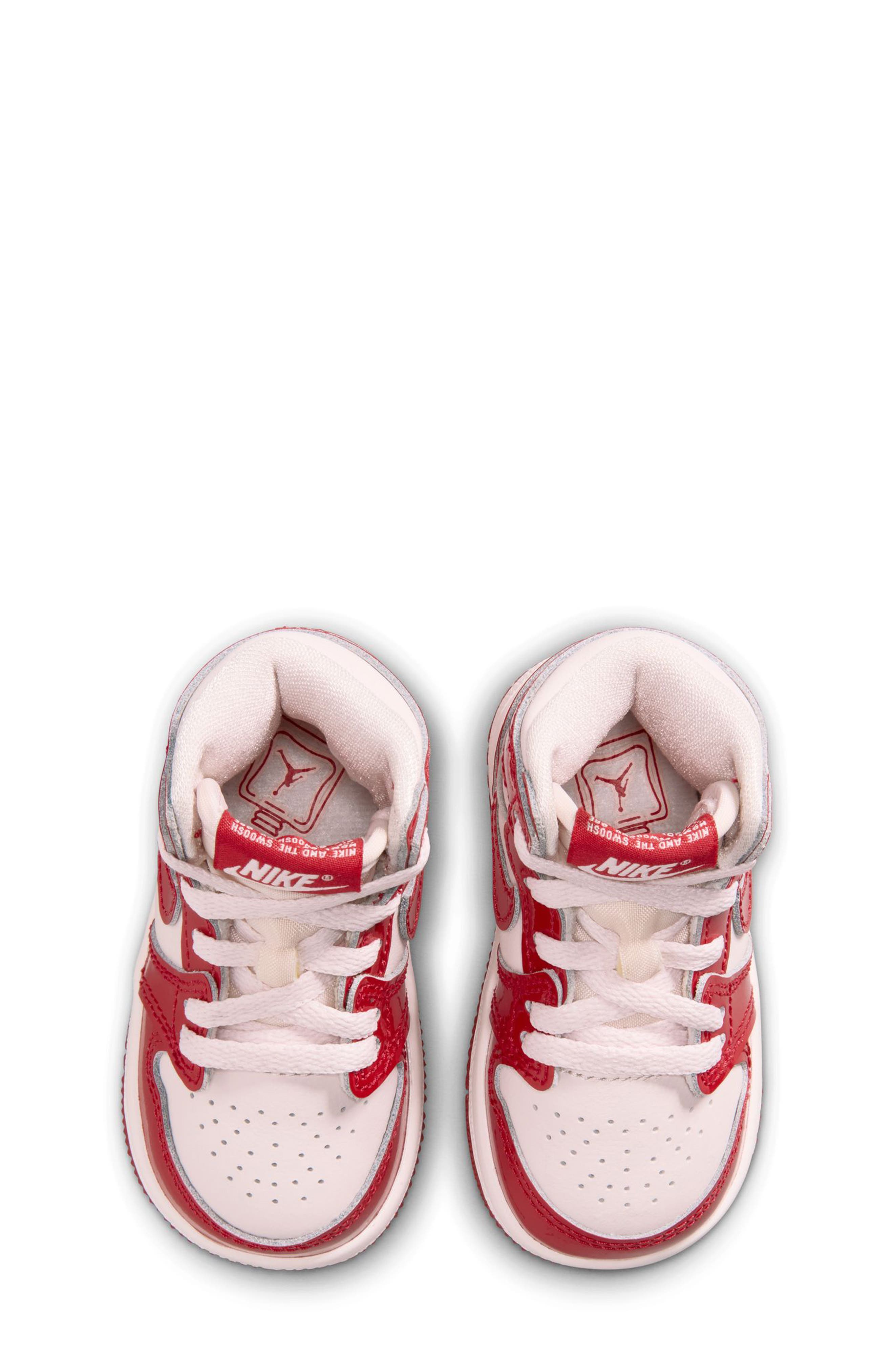 Kids' Air Jordan 1 Retro High OG Basketball Sneaker, Alternate, color, UNIVERSITY RED/PINK/SILVER