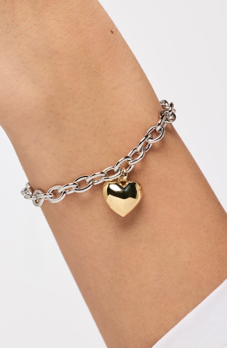 Ana Luisa Heart Pendant Bracelet, Alternate, color, Gold / Silver