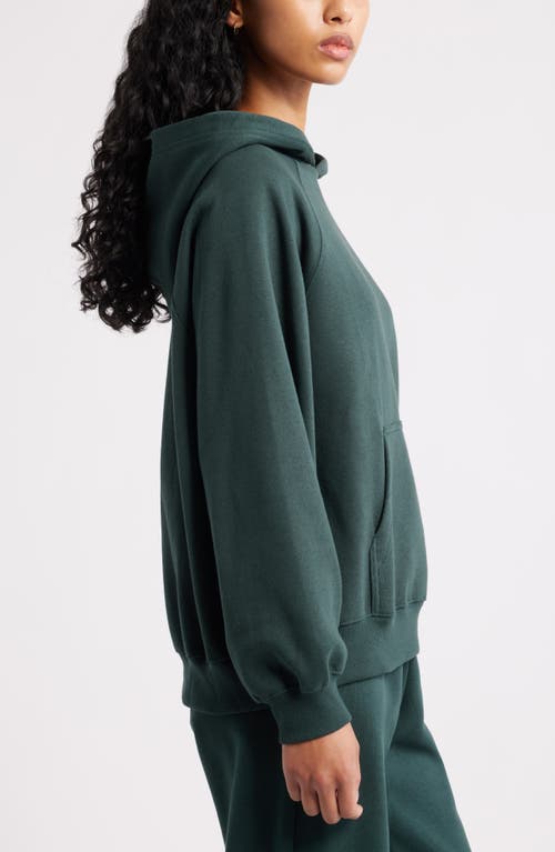 Bp. Fleece Detail Oversize Raglan Hoodie In Green