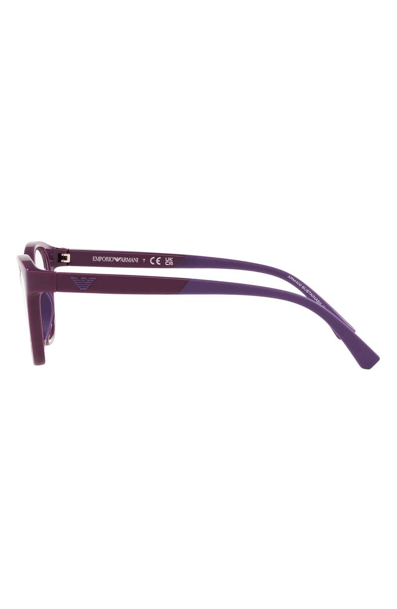 Emporio Armani Kids' 48mm Cat Eye Optical Glasses, Alternate, color, Shiny Violet / Demo Lens