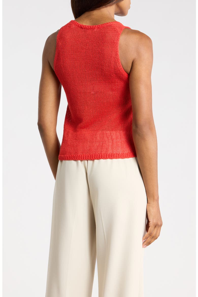 Beachy Linen Open Stitch Tank, Alternate, color, SCARLETT