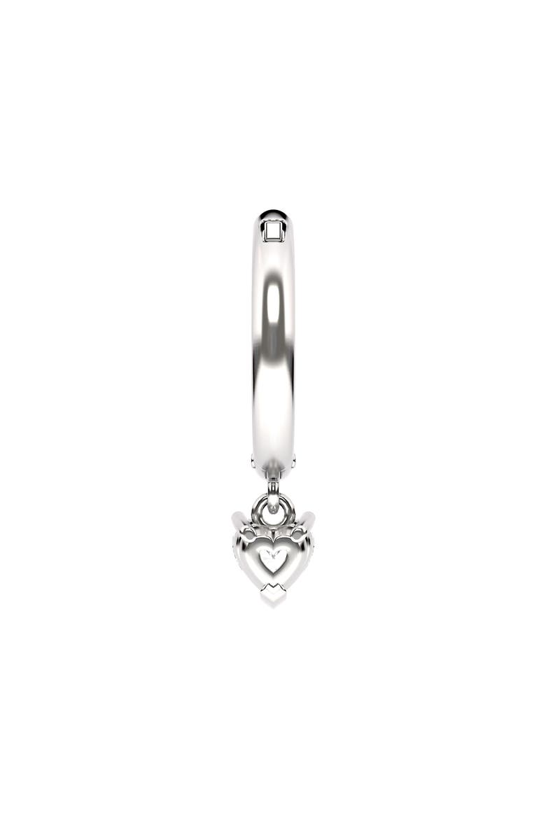 Lab Created Diamond Drop Huggie Hoop Earrings, Alternate, color, 18K WHITE GOLD