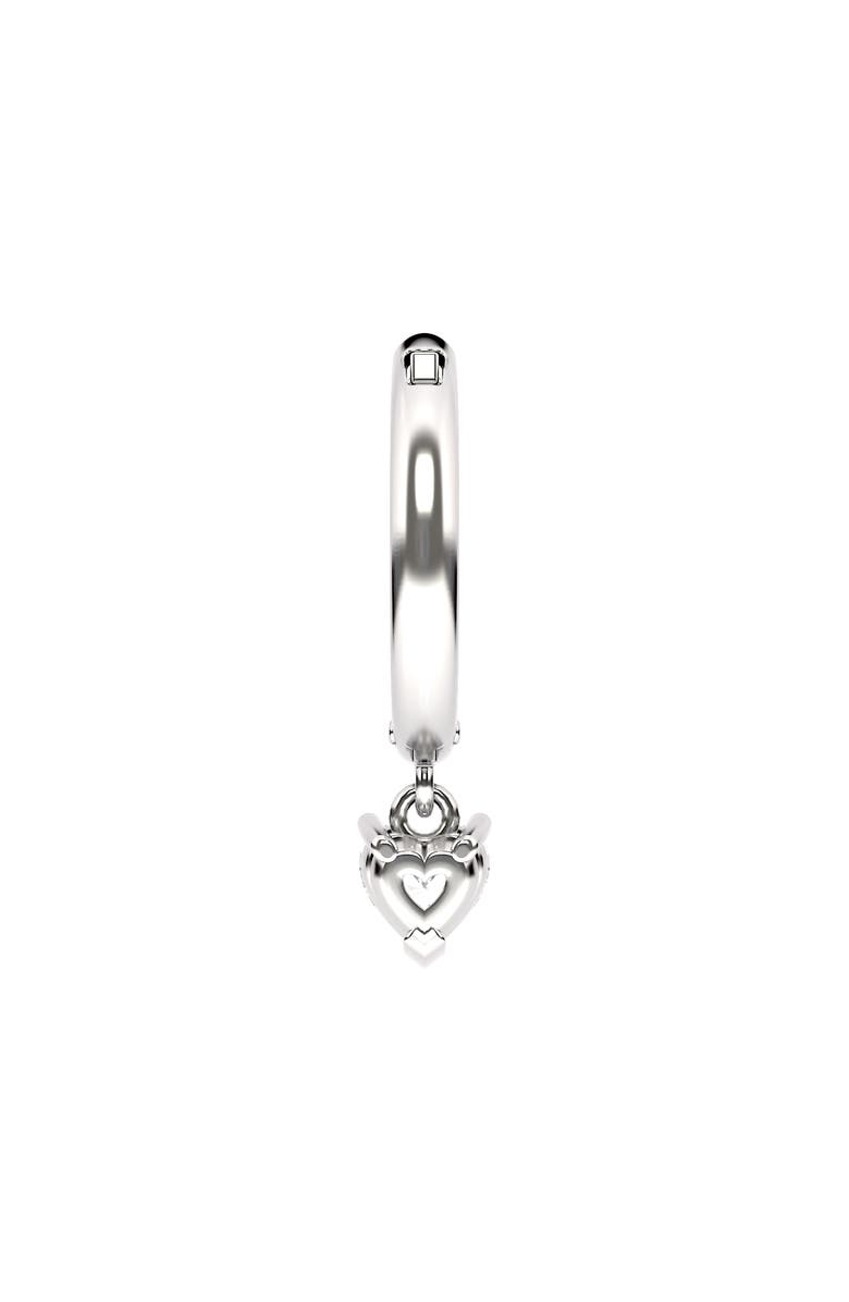 HauteCarat Lab Created Diamond Drop Huggie Hoop Earrings, Alternate, color, 18K White Gold