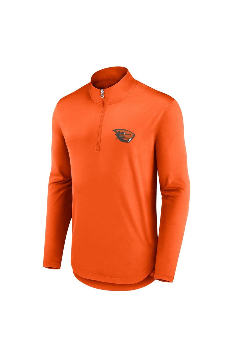 Men's Fanatics Branded Orange Oregon State Beavers Quarterback Mock Neck Quarter-Zip Top, Alternate, color, Orange