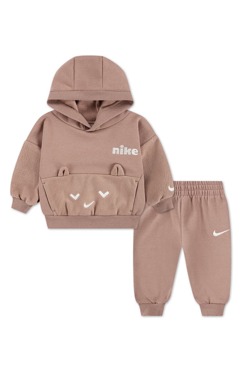 Nike Cozy Comfort Hoodie & Joggers, Main, color, Desert Dust