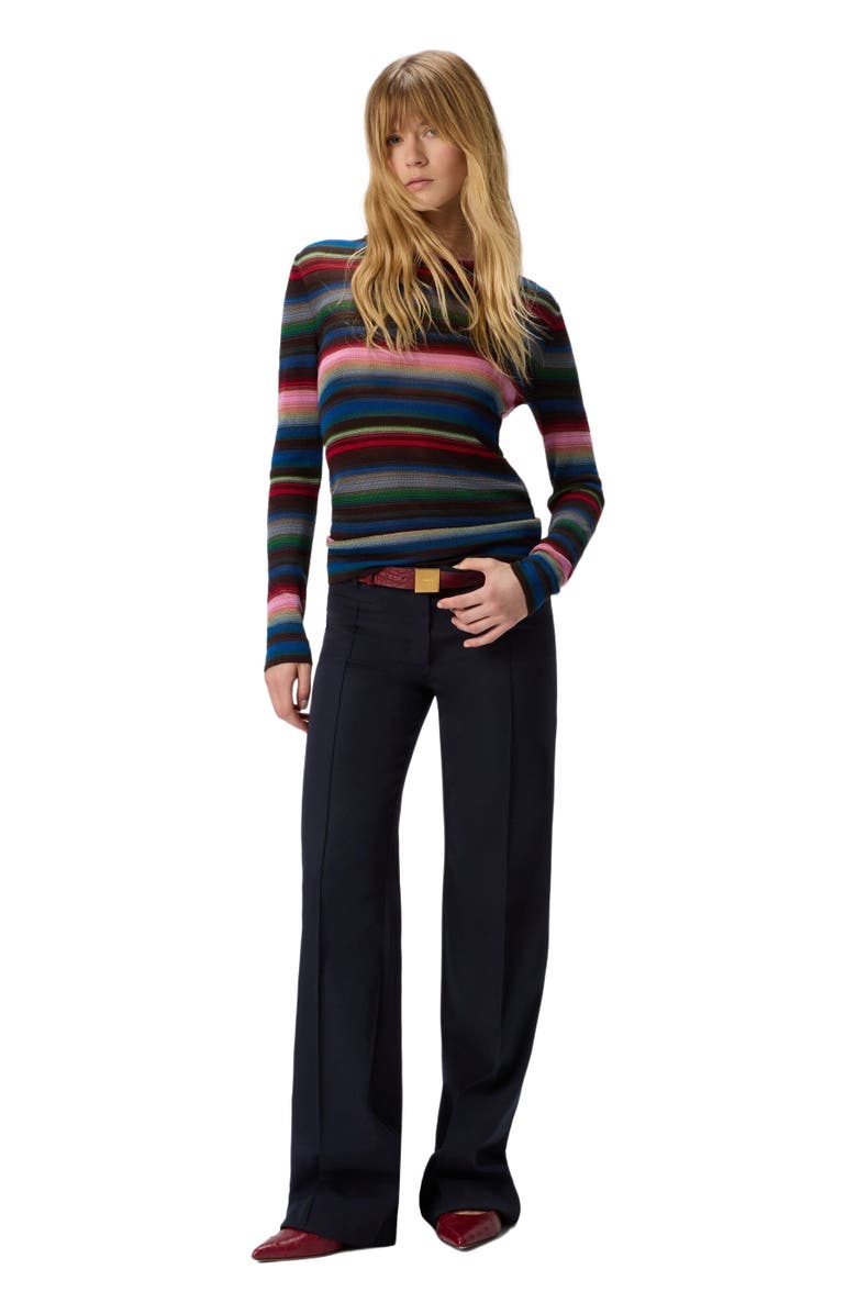 Missoni Striped Crew Neck Sweater, Main, color, Blue & Pink