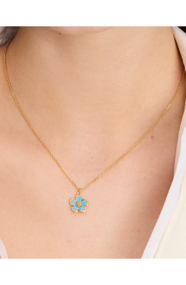 Kate Spade New York fleurette cubic zirconia pendant necklace, Alternate, color, 