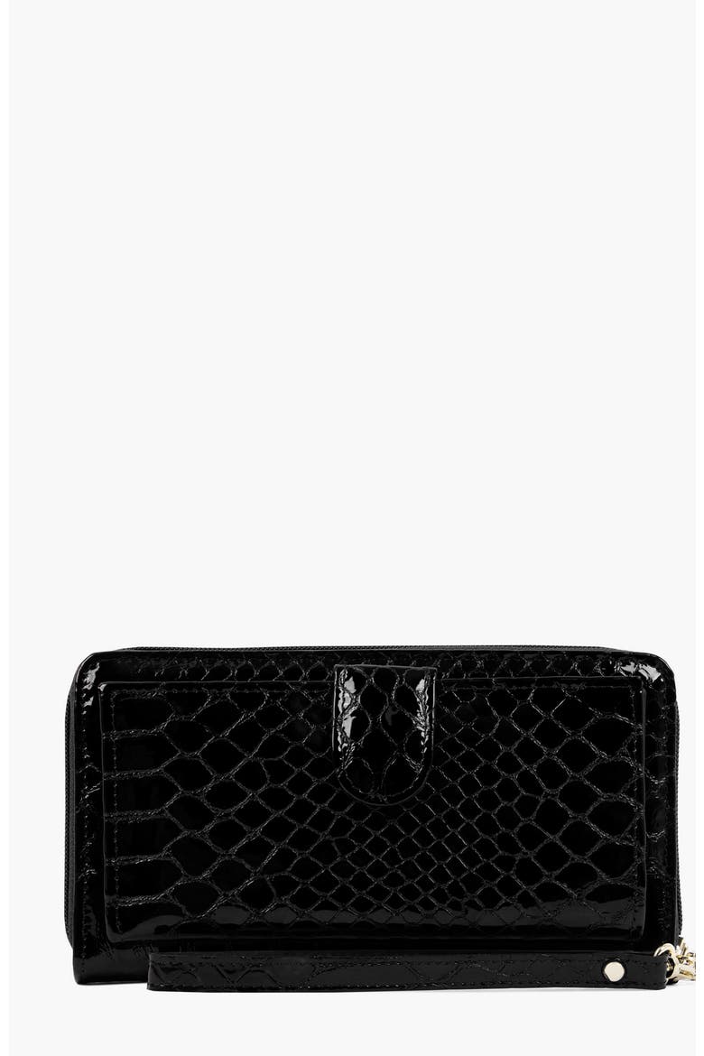 Gallop Patent Leather Wristlet Wallet 213, Alternate, color, Black